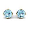 Blue Topaz Yellow Gold Coated Gumnut Stud Earrings
