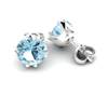 Blue Topaz White Gold Coated Gumnut Stud Earrings