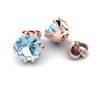 Blue Topaz Rose Gold Coated Gumnut Stud Earrings