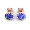 Blue Sapphire Earrings Rose Gold Gumnut Design