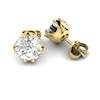 White Topaz Yellow Gold Coated Gumnut Stud Earrings