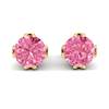 Pink Sapphire Earrings Yellow Gold Gumnut Design
