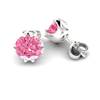Pink Sapphire Earrings White Gold Gumnut Design