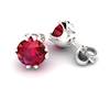 Garnet White Gold Coated Gumnut Stud Earrings