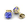 Blue Sapphire Earrings Yellow Gold Braid Round Design