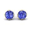 Blue Sapphire Earrings Yellow Gold Braid Round Design