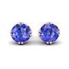 Blue Sapphire Earrings Rose Gold Braid Round Design