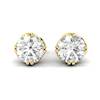 White Sapphire Earrings Yellow Gold Braid Round Design