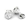 White Sapphire Earrings White Gold Braid Round Design