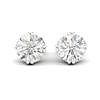 White Sapphire Earrings White Gold Braid Round Design