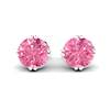 Pink Sapphire Earrings Sterling Silver Braid Round Design