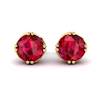Ruby Yellow Gold Braid Round Stud Earrings
