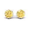 Yellow Sapphire Earrings White Gold Braid Round Design