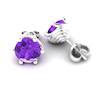 Amethyst White Gold Coated Eye of Cyclone Stud Earrings