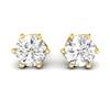 White Topaz Yellow Gold Coated Eye of Cyclone Stud Earrings