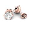 White Topaz Rose Gold Coated Eye of Cyclone Stud Earrings