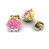 Pink Sapphire Earrings Yellow Gold Eye of Cyclone Design
