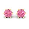 Pink Sapphire Earrings Yellow Gold Eye of Cyclone Design
