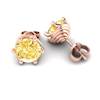 Yellow Sapphire Earrings Rose Gold Eye of Cyclone Design