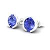 Blue Sapphire Earrings White Gold Eye of Venus Design
