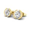 Cubic Zirconia Yellow Gold Eye of Venus Stud Earrings