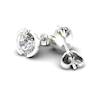 White Sapphire Earrings White Gold Eye of Venus Design