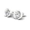 White Sapphire Earrings White Gold Eye of Venus Design