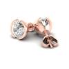 White Sapphire Earrings Rose Gold Eye of Venus Design