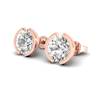White Sapphire Earrings Rose Gold Eye of Venus Design