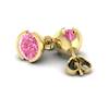 Pink Sapphire Earrings Yellow Gold Eye of Venus Design