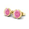 Pink Sapphire Earrings Yellow Gold Eye of Venus Design