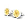 Yellow Sapphire Earrings White Gold Eye of Venus Design
