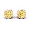 Yellow Sapphire Earrings Rose Gold Eye of Venus Design