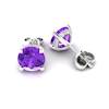 Amethyst Sterling Silver Floral Crown Stud Earrings