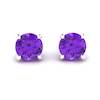 Amethyst Sterling Silver Floral Crown Stud Earrings