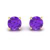 Amethyst Yellow Gold Coated Floral Crown Stud Earrings