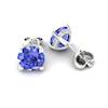 Blue Sapphire Earrings White Gold Floral Crown Design