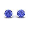 Blue Sapphire Earrings White Gold Floral Crown Design