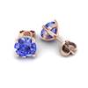Blue Sapphire Earrings Rose Gold Floral Crown Design