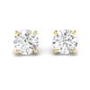 White Sapphire Earrings Yellow Gold Floral Crown Design