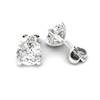 White Sapphire Earrings White Gold Floral Crown Design