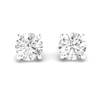 White Sapphire Earrings White Gold Floral Crown Design