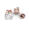 White Sapphire Earrings Rose Gold Floral Crown Design