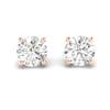 White Sapphire Earrings Rose Gold Floral Crown Design