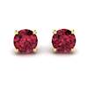 Ruby Yellow Gold Floral Crown Stud Earrings