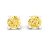 Yellow Sapphire Earrings White Gold Floral Crown Design