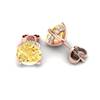 Yellow Sapphire Earrings Rose Gold Floral Crown Design