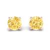 Yellow Sapphire Earrings Rose Gold Floral Crown Design