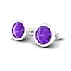 Amethyst White Gold Coated Imperial Cone Stud Earrings