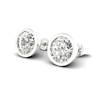 White Sapphire Earrings White Gold Imperial Cone Design